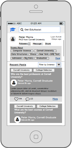 11 User Profile – filter posts