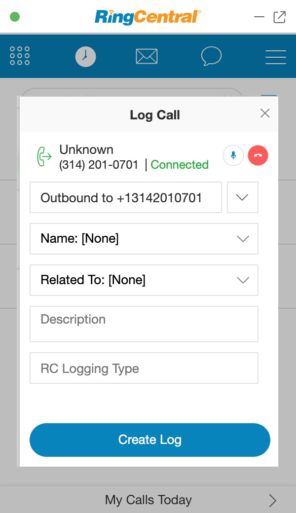 call log before